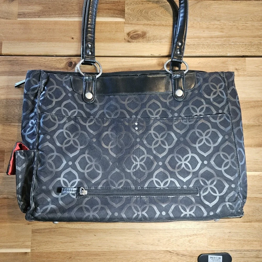 Kailo‎ Chic Laptop Bag Case Purse Black With Red Lining Office Professional